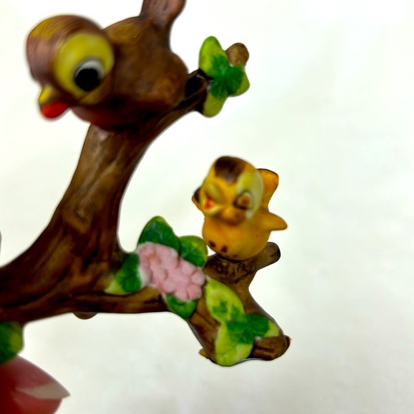 Vintage 50’s JOSEF ORIGINALS bisque porcelain anthropomorphic birds on a branch - Picture 8 of 8